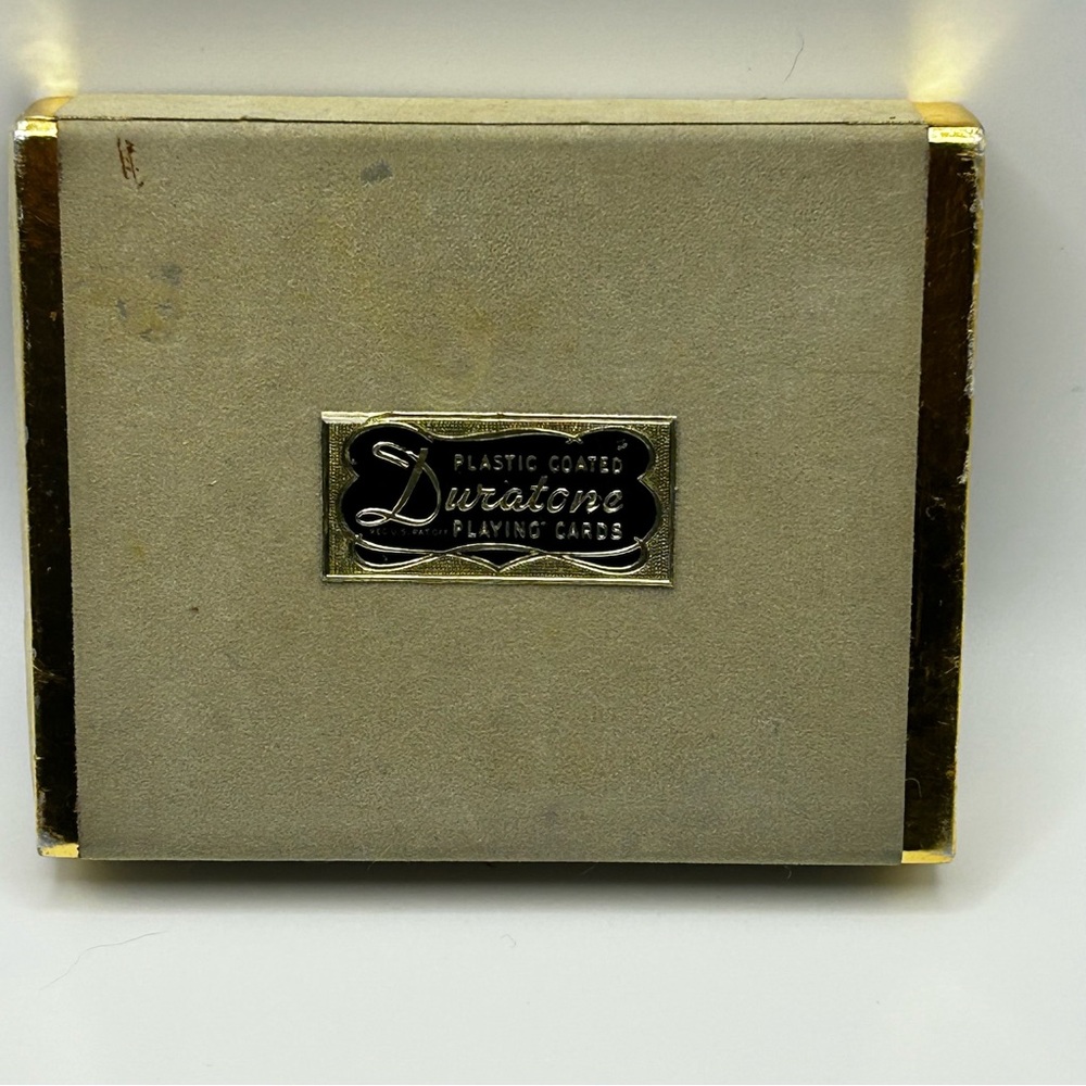 Vintage MCM Duratone Ladies’ Floral Playing Cards Set Velvet Box Purple & White. - Picture 5 of 5
